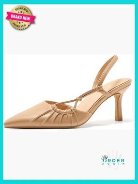 Closed Pointed Toe Slingback Kitten Heels Pumps Wedding Dress Shoes